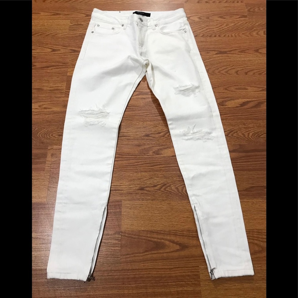 Represent Clo. Hand Destroyed White Denim Jean